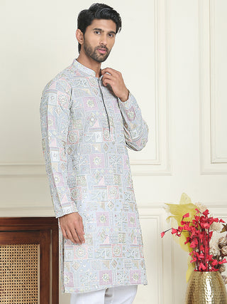 Embroidered Straight Kurtas For Men