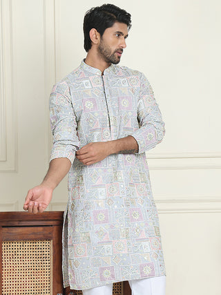 Embroidered Straight Kurtas For Men