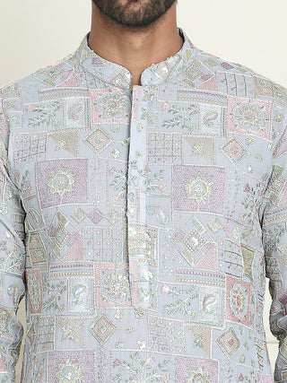 Embroidered Straight Kurtas For Men