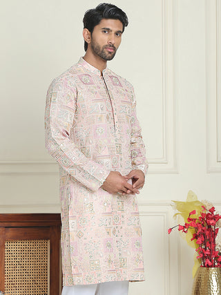 Embroidered Straight Kurtas For Men