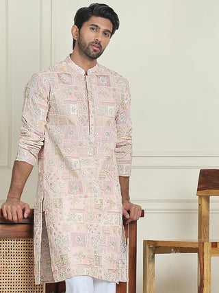 Embroidered Straight Kurtas For Men