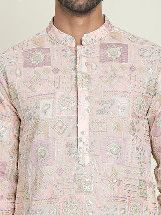 Embroidered Straight Kurtas For Men