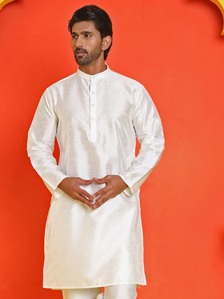 Solid Dupion Silk Kurtas for Men