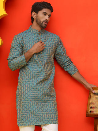 Jacquard Silk Straight Kurtas
