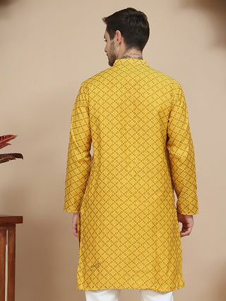 Jacquard Silk Straight Kurtas