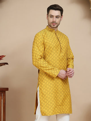 Jacquard Silk Straight Kurtas