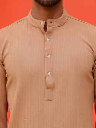 Solid Cotton Blend Short Kurta