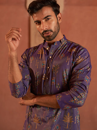 Printed Silk Blend Straight Kurtas