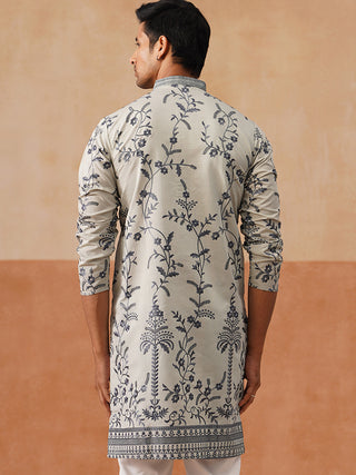 Chikankari Embroidered Kurta For Men