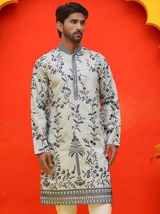 Chikankari Embroidered Kurtas For Men