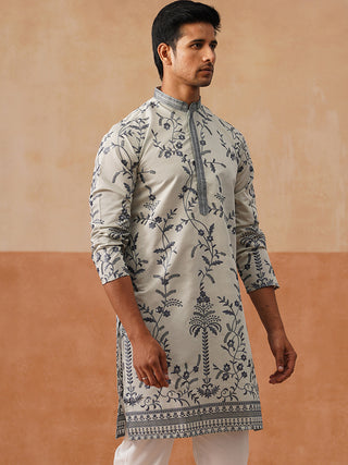 Chikankari Embroidered Kurta For Men