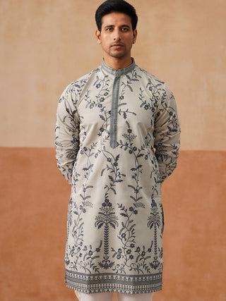 Chikankari Embroidered Kurta For Men