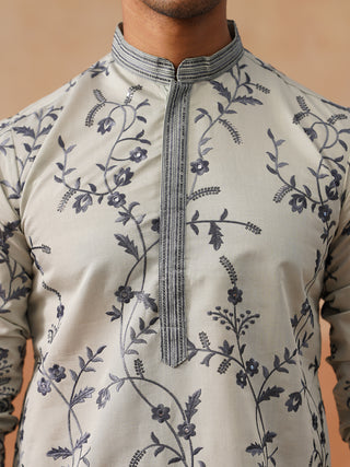 Chikankari Embroidered Kurta For Men