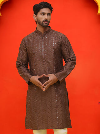 Embroidered straight Kurtas For Men