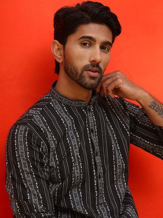 Self Design Straight Kurta For Men