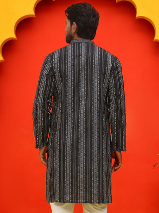 Self Design Straight Kurta For Men