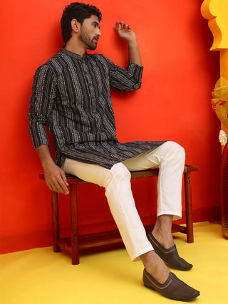 Self Design Straight Kurta For Men