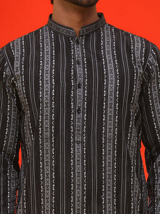 Self Design Straight Kurta For Men