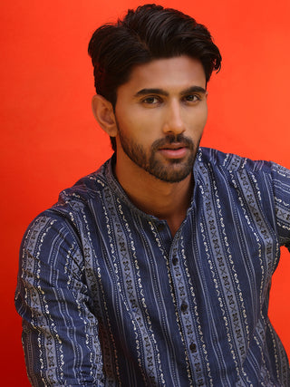 Self Design Straight Kurta For Men