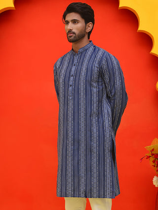 Self Design Straight Kurta For Men