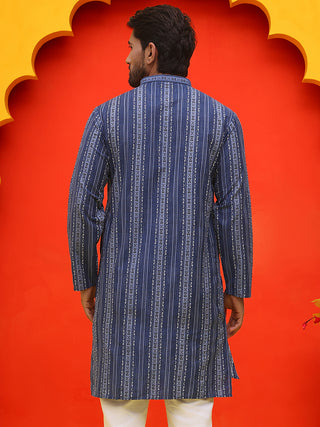 Self Design Straight Kurta For Men