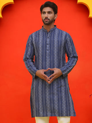 Self Design Straight Kurta For Men