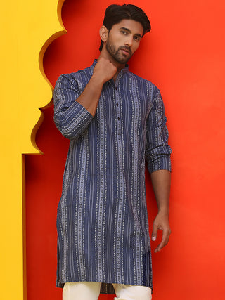 Self Design Straight Kurta For Men