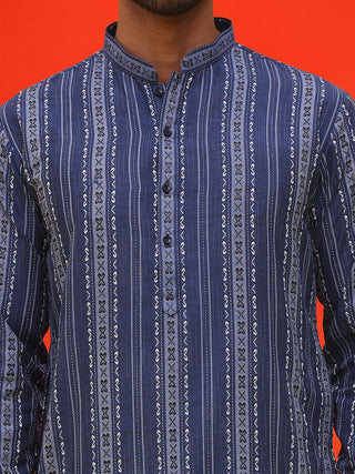 Self Design Straight Kurta For Men