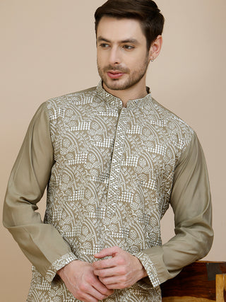 Embroidered Silk Blend Kurtas for Men