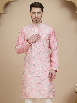 Embroidered Silk Blend Kurtas for Men
