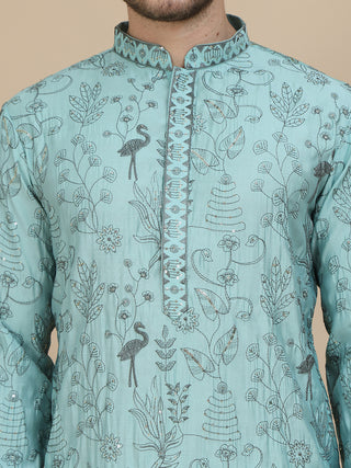 Embroidered Silk Blend Kurtas for Men