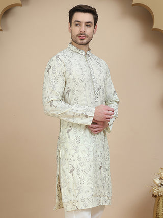 Embroidered Silk Blend Kurtas for Men