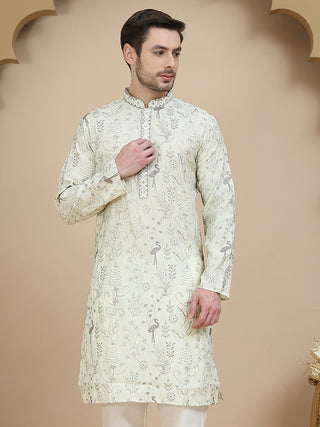 Embroidered Silk Blend Kurtas for Men