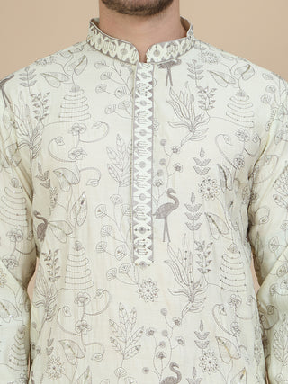 Embroidered Silk Blend Kurtas for Men