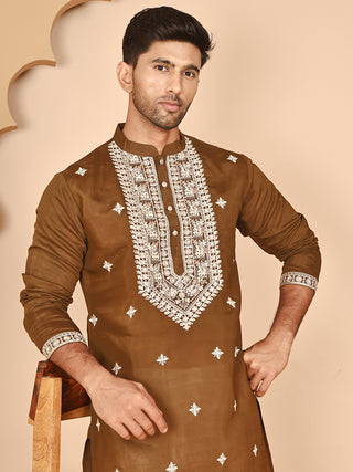 Embroidered Silk Blend Kurtas for Men