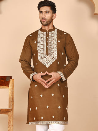 Embroidered Silk Blend Kurtas for Men