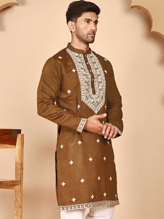 Embroidered Silk Blend Kurtas for Men