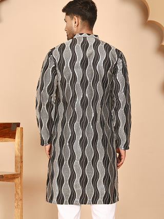 Silk Blend Kurtas with Mirror Work Embroidery
