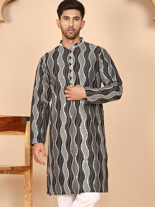 Silk Blend Kurtas with Mirror Work Embroidery