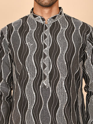 Silk Blend Kurtas with Mirror Work Embroidery