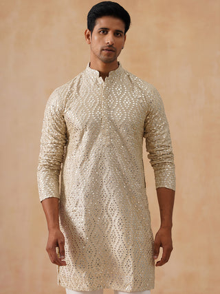 Traditional Mirror Embroidered Kurtas for Men
