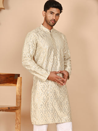 Traditional Mirror Embroidered Kurtas for Men