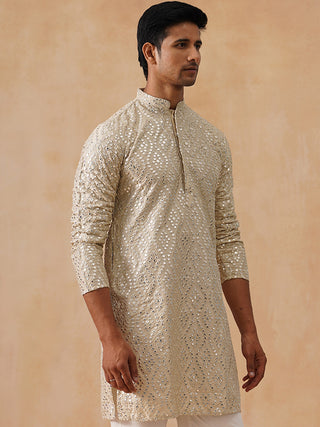 Traditional Mirror Embroidered Kurtas for Men