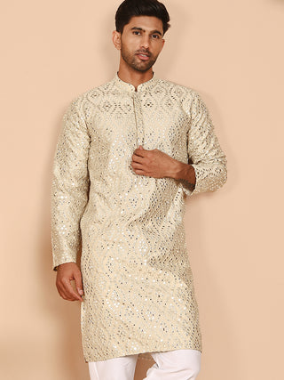 Traditional Mirror Embroidered Kurtas for Men