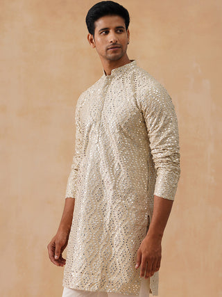 Traditional Mirror Embroidered Kurtas for Men