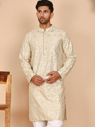 Traditional Mirror Embroidered Kurtas for Men