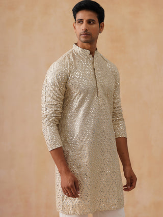 Traditional Mirror Embroidered Kurtas for Men