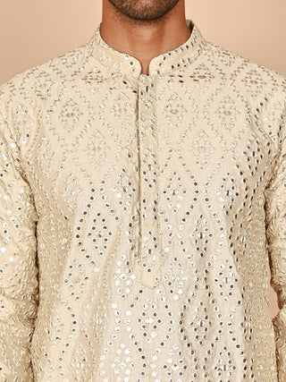 Traditional Mirror Embroidered Kurtas for Men