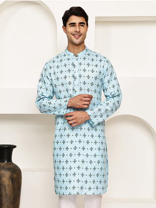 Traditional Floral Printed Kurta for Men