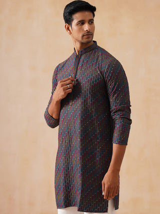 Multicolor Embroidered Viscose Rayon Kurta